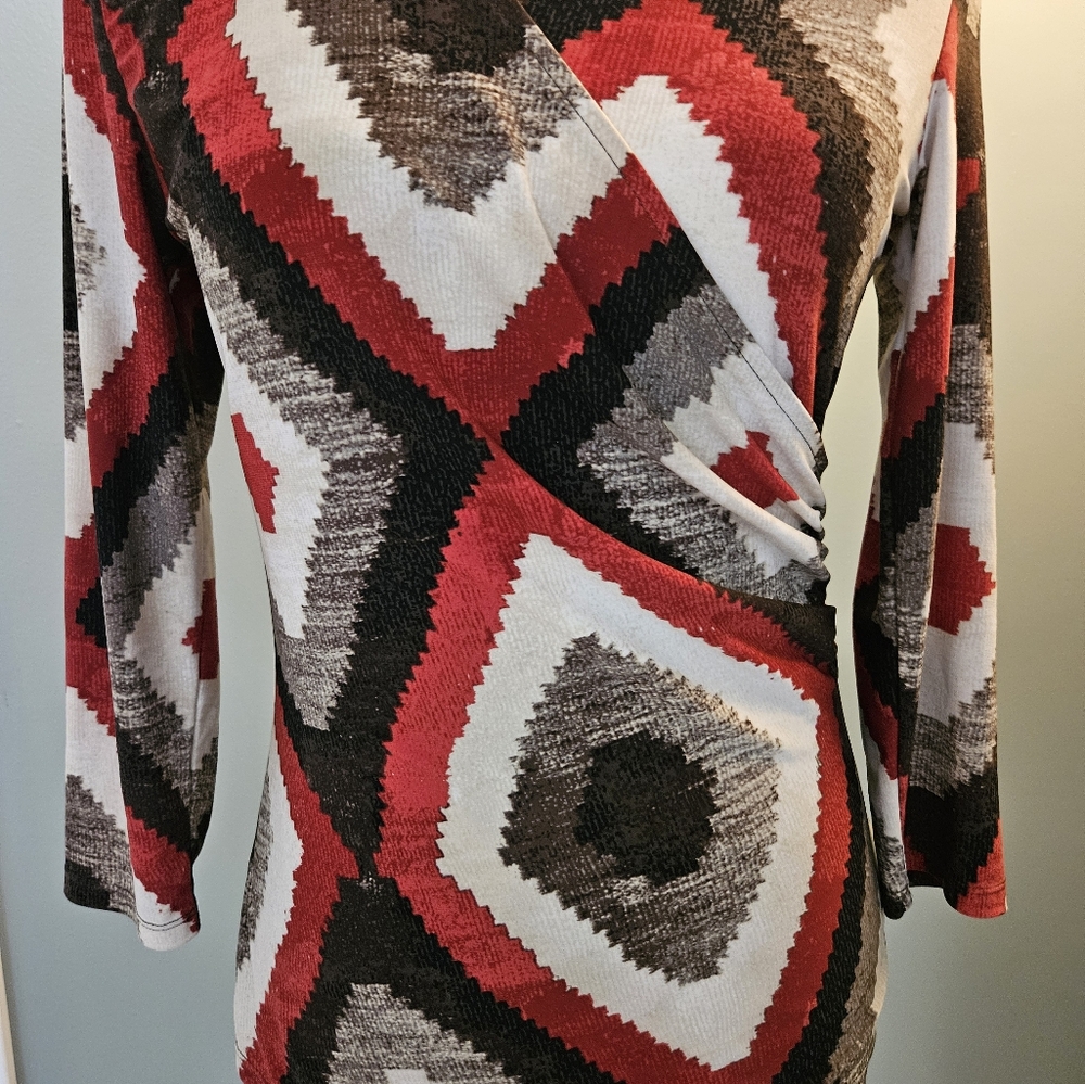 Lauren Ralph Lauren Geometric Pattern Women's Size Small Long Sleeve Top - Picture 10 of 12